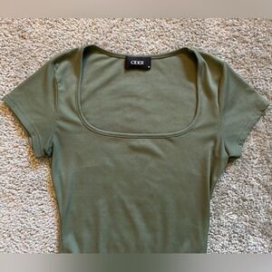 Cider Sage Green Ribbed Body Suit - Medium